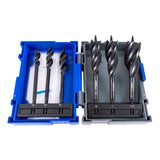Fritzfurt Fast Cutting Auger Bit Set of 6 150mm Length in action, showing tri-flute design for efficient chip ejection