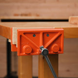 Pony Jorgensen Light-Duty Woodworkers Vice Cast Iron 115mm Jaw Capacity on wooden workbench