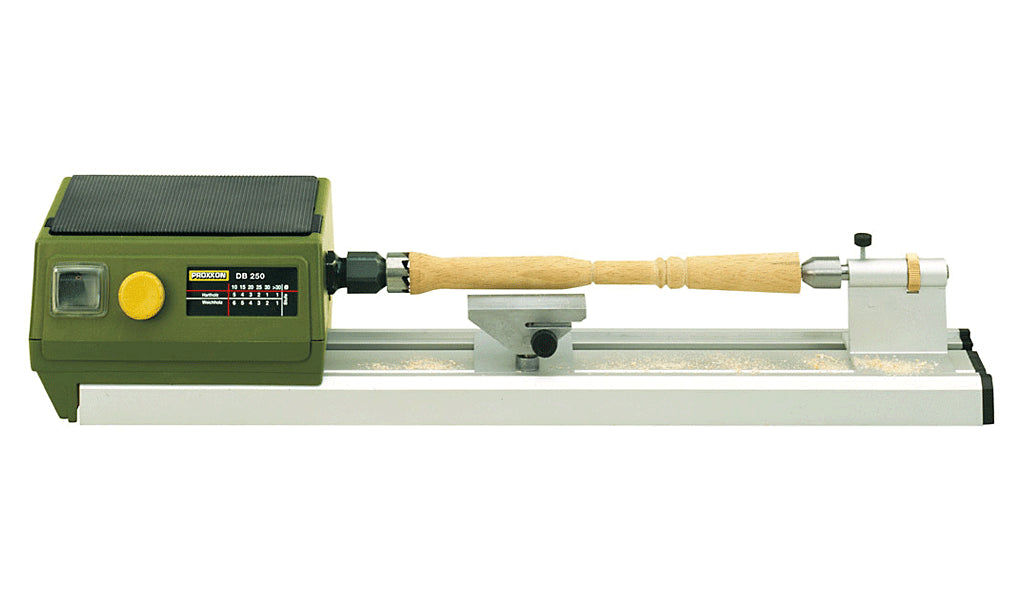 PROXXON DB-250 Micro Wood Lathe turning small wood piece precisely