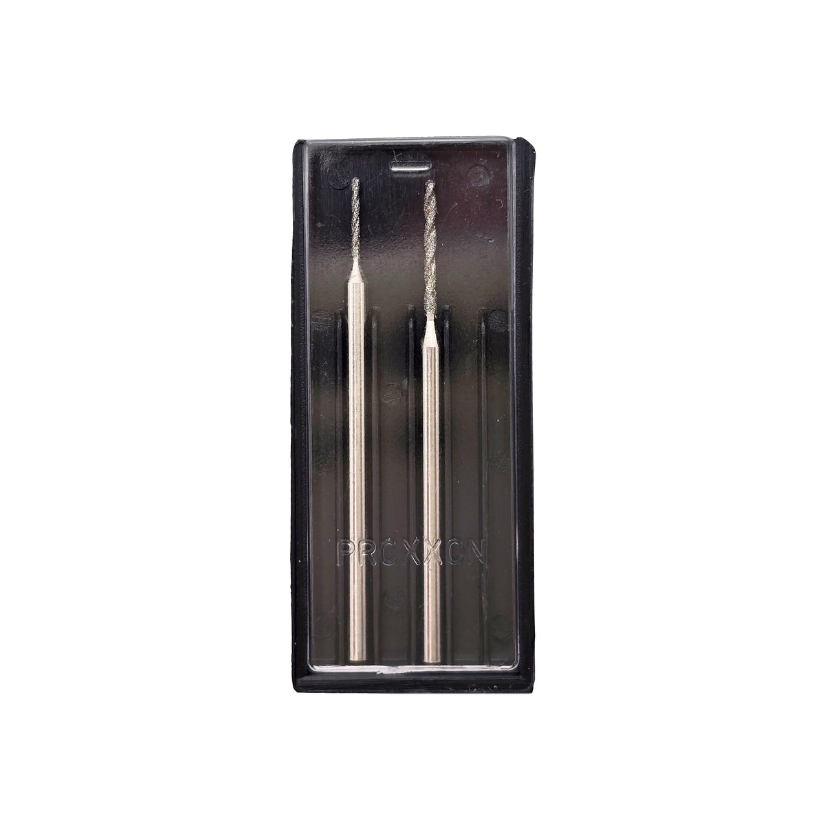PROXXON Diamond Twist Drill Bits 0.8mm & 1.2mm in use for precise drilling in hard materials
