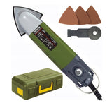 PROXXON OZI/E Delta Sander Corded 80W with Sanding Pads, ideal for detailed surface work in tight spaces