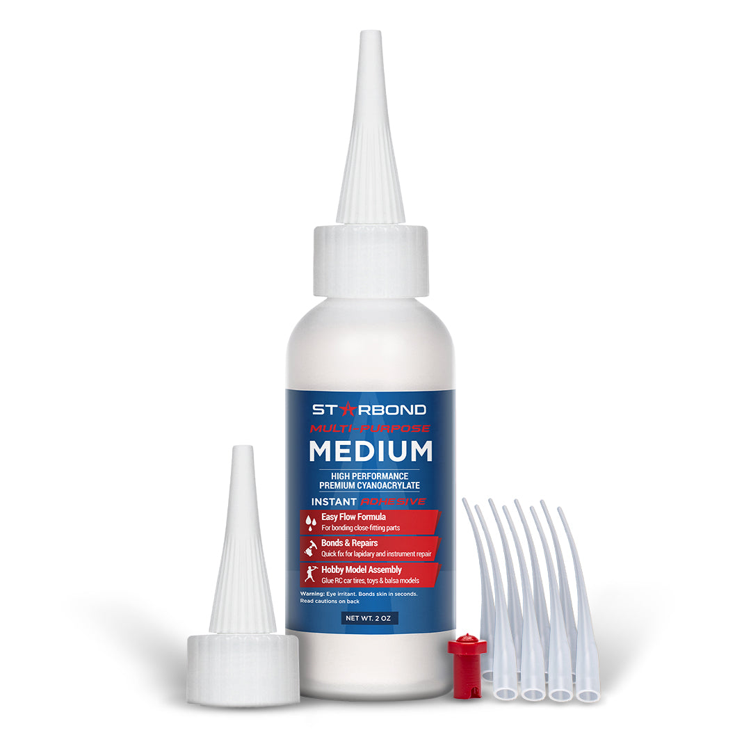 Starbond Multi-Purpose Medium CA Super Glue in 2oz size - Fast drying, user-friendly superglue for precise crafting
