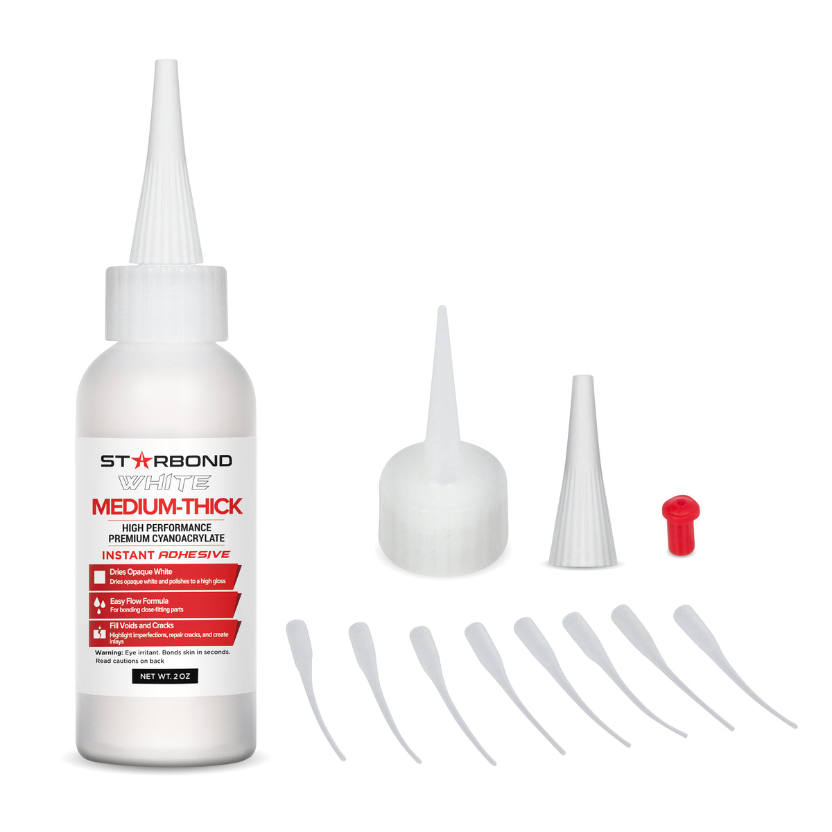 Starbond White Medium-Thick CA Super Glue 2oz - Perfect for decorative accents and strong, opaque white bonds