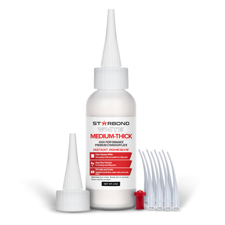 Starbond White Medium-Thick CA Super Glue 2oz inlay application close-up