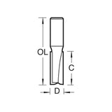 Trend Craft Pro Straight Router Bit 2-Flute 12.7mm Diameter 1/2in Shank