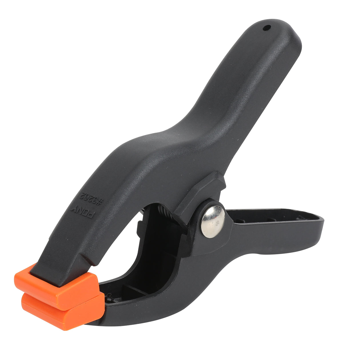 Pony Jorgensen 50mm plastic spring clamp with pivoting jaw pads in use on woodworking project
