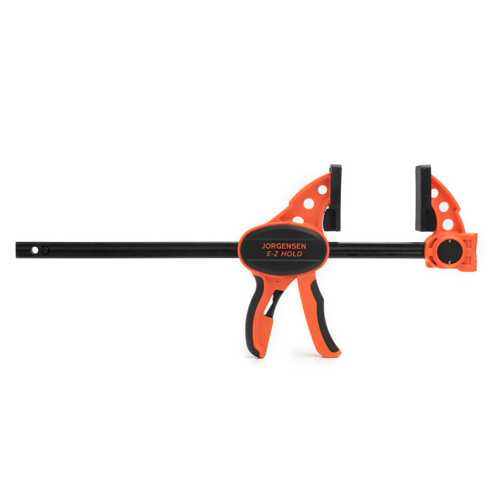 Pony Jorgensen E-Z Hold Trigger Clamp in action, showing deep reach jaw and quick release lever