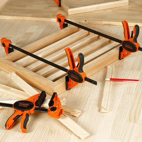Pony Jorgensen 610mm E-Z HOLD Trigger Clamps Set of 6 - Medium Duty Woodworking Clamps with Comfort Grip and Protective Pads