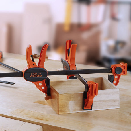 Pony Jorgensen E-Z HOLD Light Duty Trigger Clamps in use on woodworking project