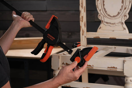 Pony Jorgensen Set of 4 E-Z HOLD trigger clamps in use on woodworking project