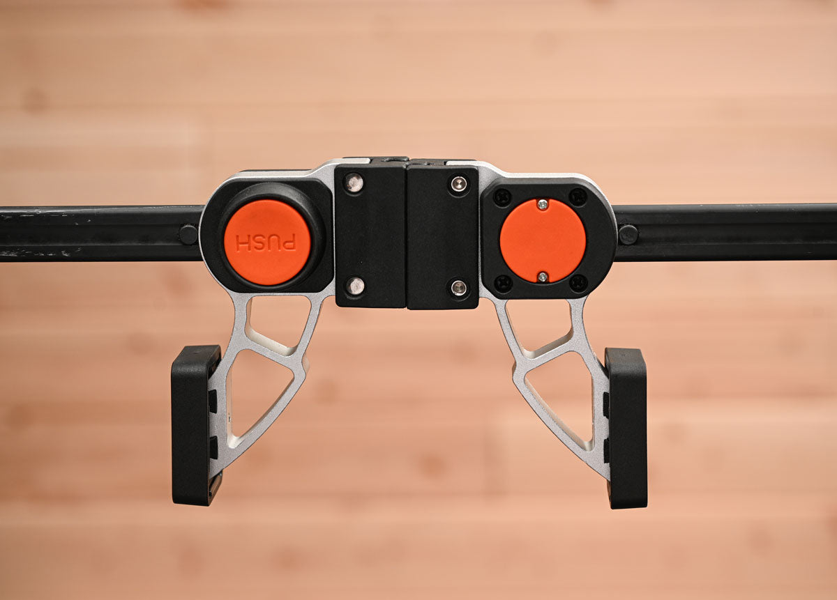 Pony Jorgensen Set of 6 EZ-Hold Platinum Series 915mm Trigger Clamps in use on woodworking project