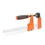 Pony Jorgensen Set of 4 Light Duty Quick Action Clutched F Clamps 150mm Capacity in use with wood piece