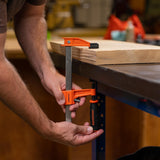 Pony Jorgensen Set of 4 Medium Duty Quick Action Clutched F Clamps in use on woodworking project