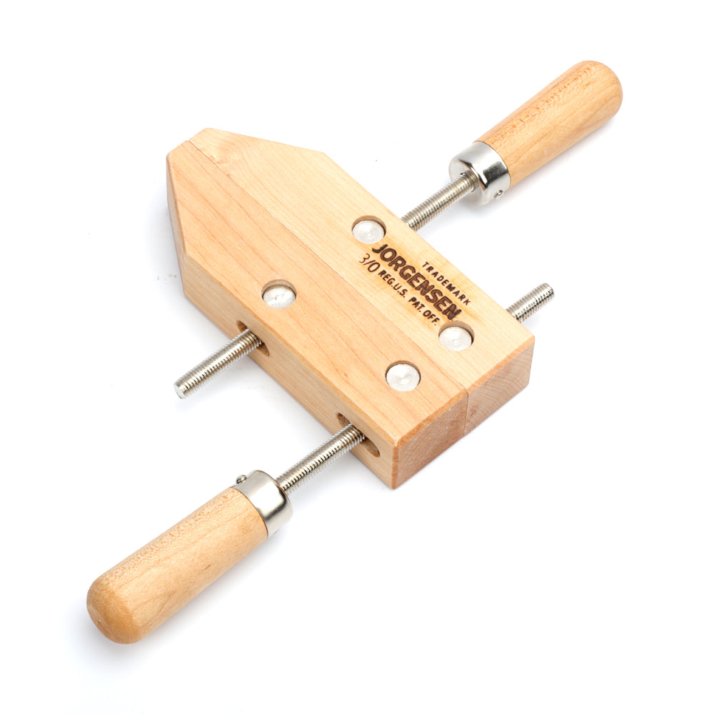 Australian made Pony Jorgensen wooden hand screw clamps in use on a workbench
