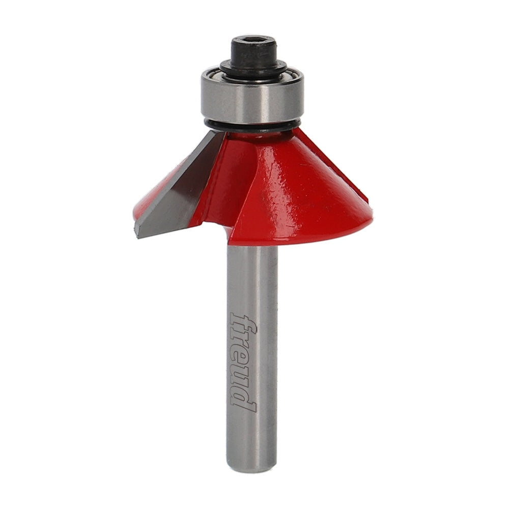 Freud Chamfer Router Bit 45° Angle 1/4in Shank, carbide tipped for multi-sided projects and joinery