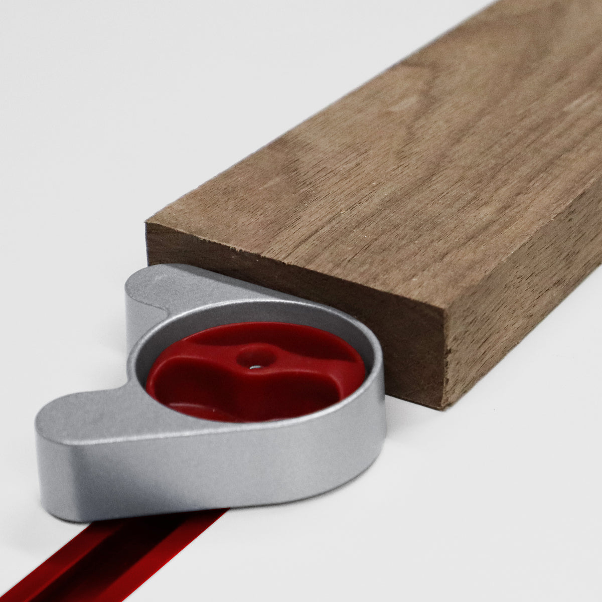 Milescraft T-Track MultiStop Pack of 2, angled view showing versatility in supporting work pieces with straight or uneven contours