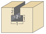Torquata Keyhole Plunge Router Bits 1/4in Shank in use, creating recess for hanging hooks or grooving workpiece