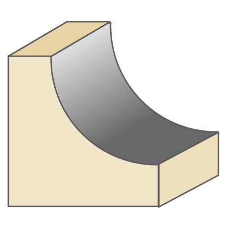 Torquata Cove Moulding Router Bit 1/2in Shank in action, creating precise quarter-radius cuts