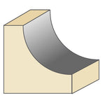 Torquata Cove Moulding Router Bit 1/2in Shank in action, creating precise quarter-radius cuts