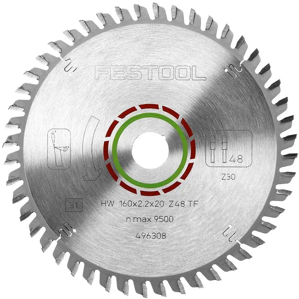 Festool 160mm Laminate Saw Blade for precise cuts on laminated floors and polymer materials. High-quality metal construction