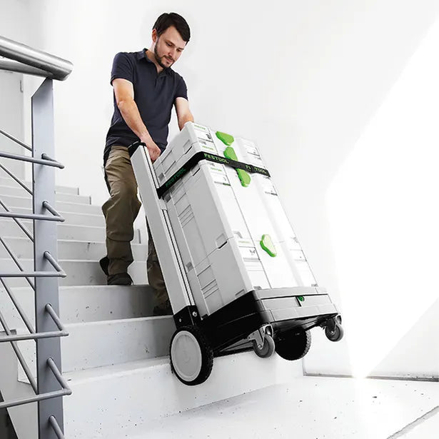 Festool SYS-ROLL Mobile Cart with large wheels and front castors for easy transportation of Systainers