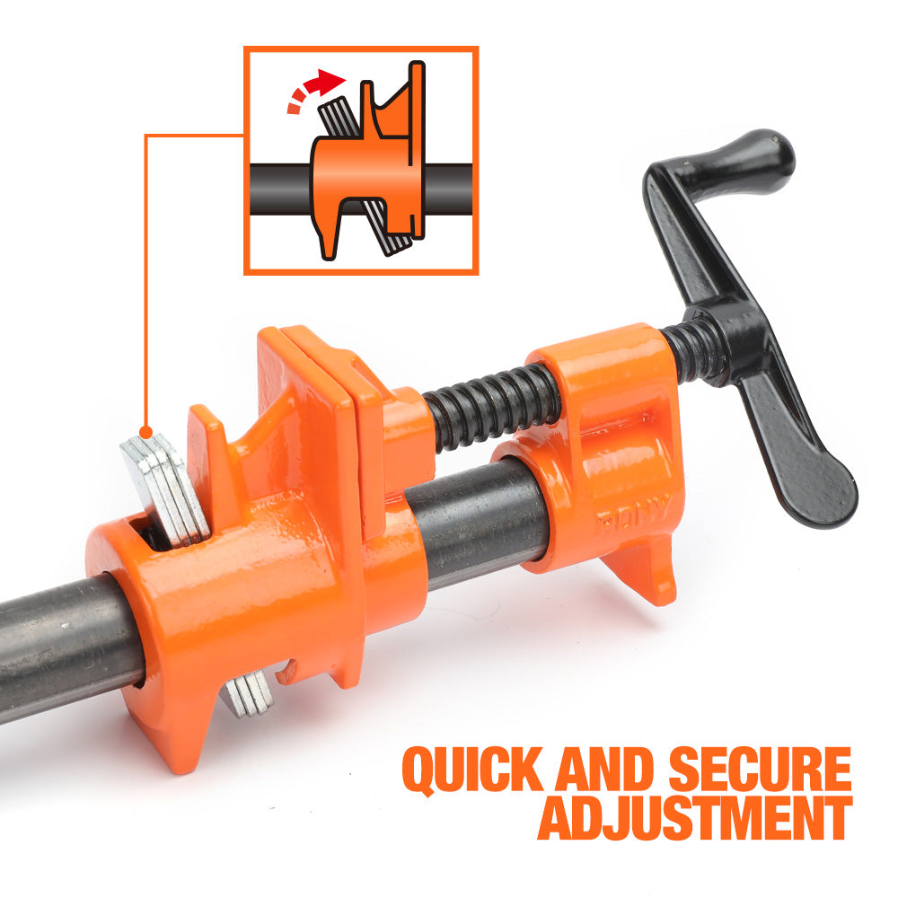 Pony Jorgensen Classic Clutched Pipe Clamp Fixture with 2100mm 3/4in Threaded Pipe from Timbecon Australia