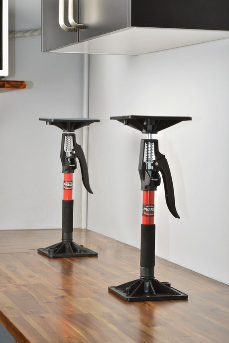 FastCap 3rd Hand Little Hand XL Twin Pack for cabinet installation - angled view showing adjustable support poles