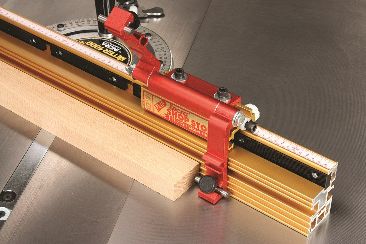 Incra Miter 1000 High Definition Mitre Guide with Metric Adjustable Fence on Woodworking Table