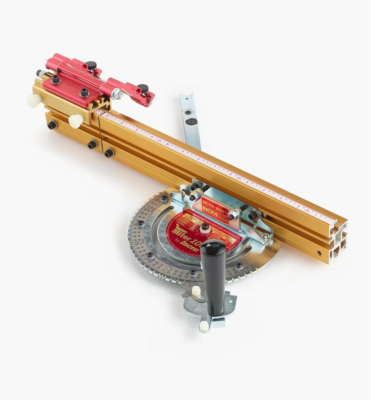 Incra Miter 1000SE Mitre Guide with Metric Fence showcasing Anglelock Indexing System and 41 angle stops