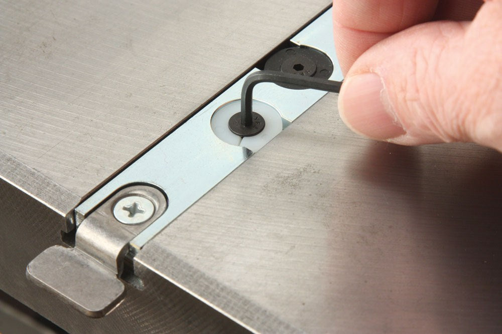 Incra Special Edition Miter Guide with Metric Fence, angle adjustments showcased