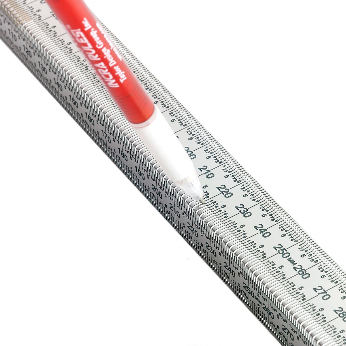 INCRA Precision Bend Rule 300mm Metric - Close-up of micro-fine marking holes in detail