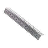 INCRA Precision Bend Rules Metric showcasing corner slots for dual-surface layouts and micro-fine marking holes