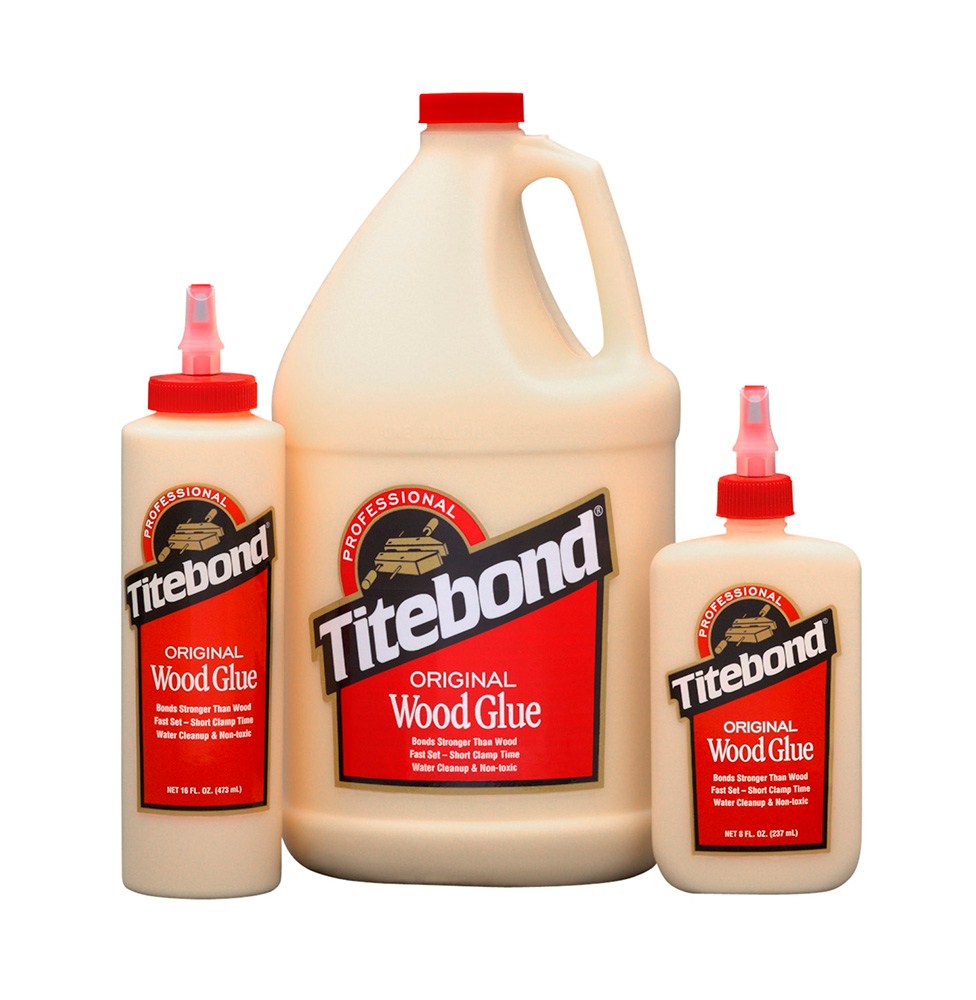 Titebond I Original Woodworking Glue PVA Yellow Aliphatic Resin bottle with label and cap