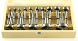 Baladonia Forstner Bit Set of 15 Metric HSS Sawtooth in action on timber block