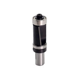 Torquata Dual-Bearing Flush Cut Trim Router Bit in action with top and bottom bearing guides