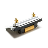 Deluxe Honing Guide Sharpening Jig back view showcasing 40mm-wide brass roller and adjustable 0-63mm clamping capacity