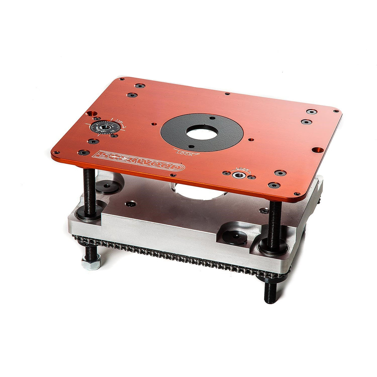 Sherwood Deluxe Router Extension Wing with RLIFT-3 Plunge Router Lift installed on table saw