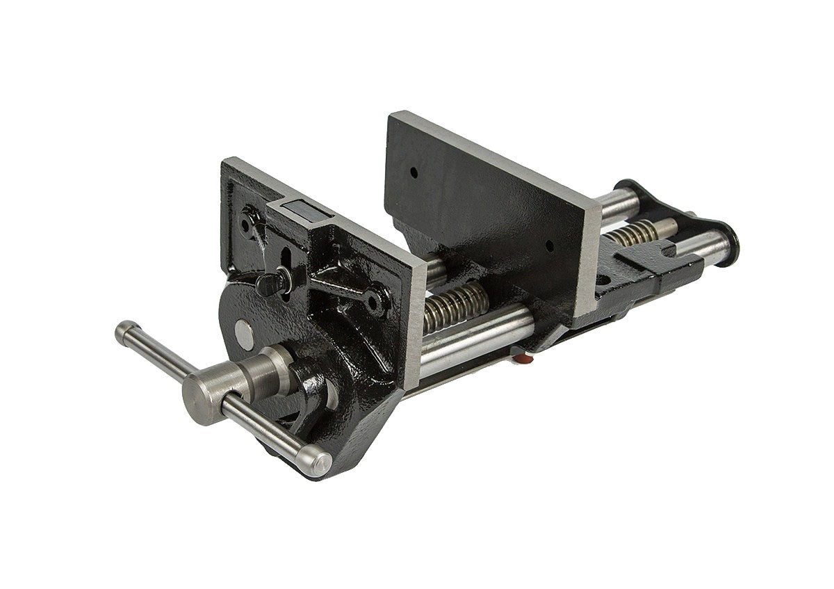 Torquata Quick Action Bench Vice with solid steel guide bars and ductile cast iron jaws for high clamping pressure