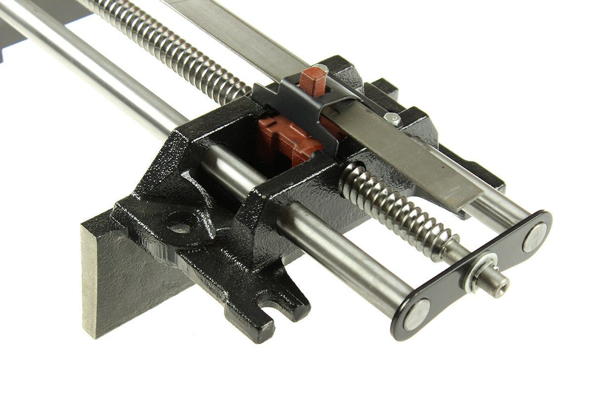 Torquata Quick Action Bench Vice showing solid steel guide bars and ductile cast iron jaws