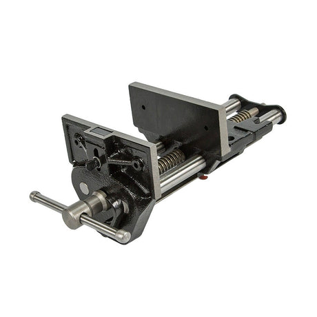 Torquata Quick Action Bench Vice with solid steel guide bars and ductile cast iron jaws for precise clamping