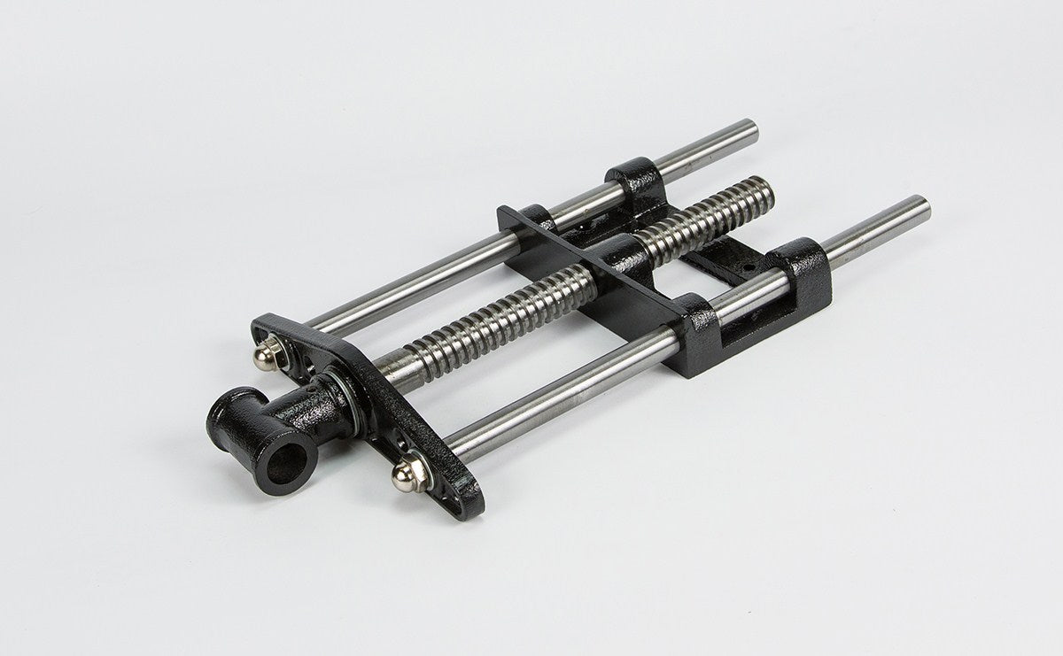 Torquata Small Front Vice Screw 210mm Capacity, sturdy cast iron plate mounted beneath workbench edge for woodworking projects