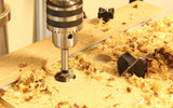 Torquata Tungsten-Carbide Forstner Boring Drill Bit in action drilling through tough Australian timber