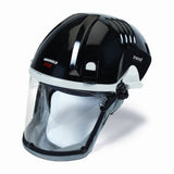 Trend Airshield Pro Respirator Face Shield Dust Mask Set in action, providing impact protection and circulating air