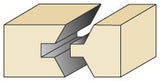 Torquata Edge Banding Groove Cutter Router Bit Set 1/2in Shank in use on veneered MDF board
