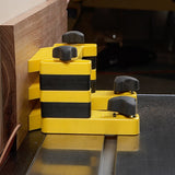 Magswitch Magnetic Featherboard Risers in use for stacking featherboards