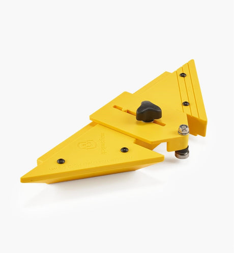 Magswitch Ultimate Thin Stock Rip Guide Magnetic Hold-Down in use with adjustable ball bearing for precise rip cuts