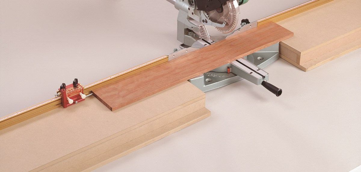 Aluminium T-slot track for precise woodworking jigs and guides