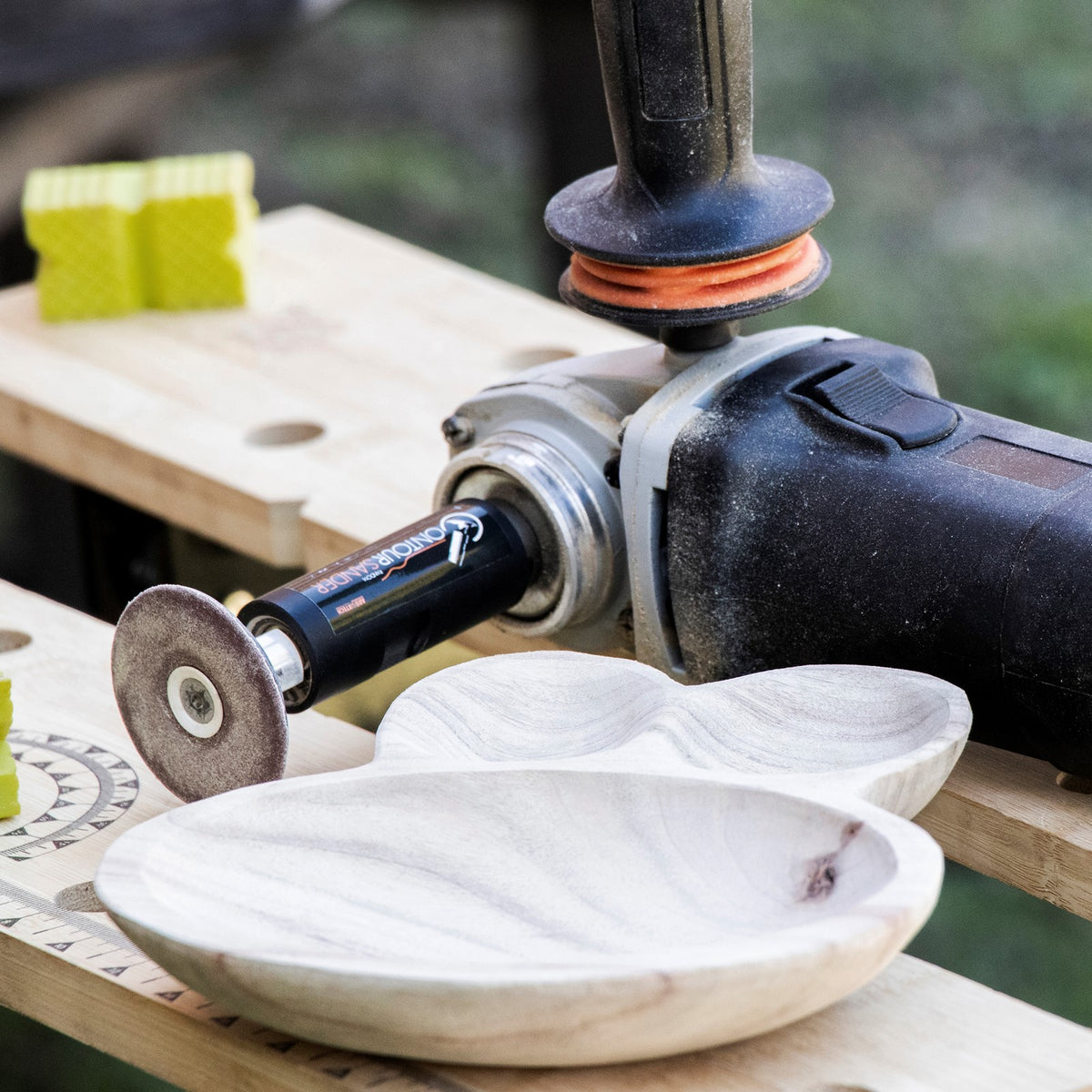 Arbortech Contour Sander Attachment for M14 Thread Angle Grinder - Sanding Discs Incl