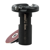 Arbortech Mini Turbo Carving Attachment showing fine wood sculpting control in action