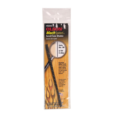 Olson Mach Speed Scroll Saw Blades, 8/6 TPI - Precision milled blades with wide spaced, ultra sharp teeth for fast, accurate cuts